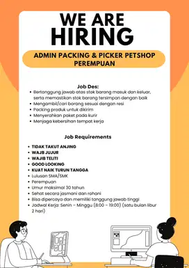 LOWONGAN KERJA ADMIN PACKING PICKER PETSHOP