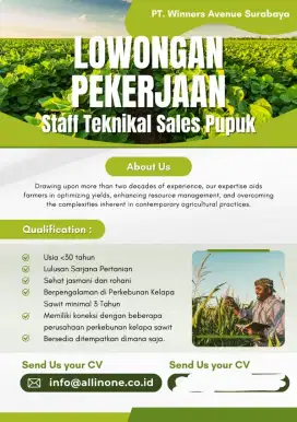 Dibutuhkan Teknikal Sales Pupuk