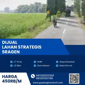 Dijual Lahan Industri,Lokasi Sambung macan,Sragen,15 Ha,Bu