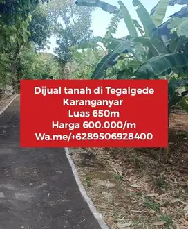 Dijual tanah strategis di tegalgede Karanganyar