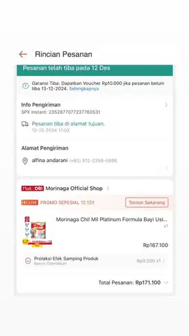 Susu Formula Morinaga Platinum 6-12 Bulan