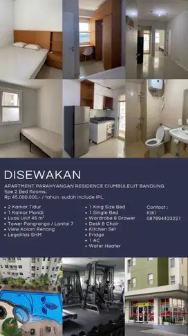 Disewakan Apartment Parahyangan Residence Bandung