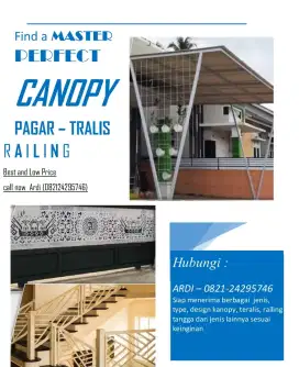 Canopy Kanopi Teralis Railing Pagar baja Rumah kantor