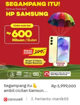 Cicilan Samsung di Home Credit,Promo Bunga Rendah & Free cicilan 1x