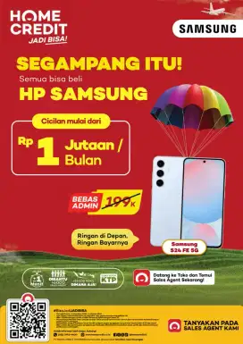 Cicilan Samsung di Home Credit, Promo Bunga Rendah & Free cicilan 1x