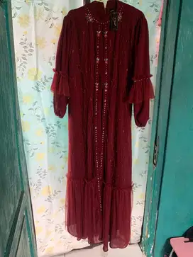 Gamis/Dress Muslim Maroon Baru