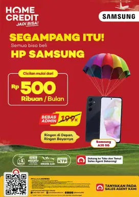 Cicilan Samsung di Home Credit, Promo Bunga Rendah & Free cicilan 1x