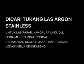 DICARI TUKANG LAS ARGON STAINLESS / BESI BERPENGALAMAN