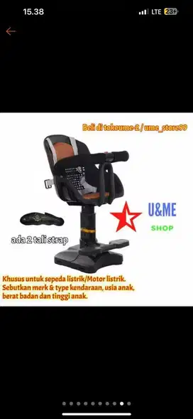 Kursi Anak bonceng depan motor