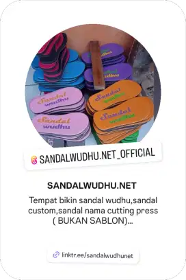 Tempat bikin sandal wudhu cutting Bukan sablon Anti Luntur