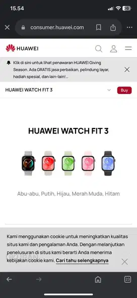 PROMO!!! HUWAWEI WATCH FIT 3 BERGARANSI RESMII