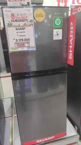 Kulkas Sharp 2 Pintu 205L SJ236MNHS bisa cash atau kredit promo dp 0%