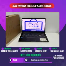 ASUS VIVOBOOK 15 K513EA-OLED CORE I3-1115G4 RAM 12GB SSD 512GB 15inci