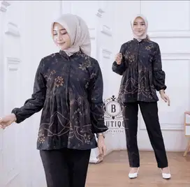 Baju batik wanita lengan panjang