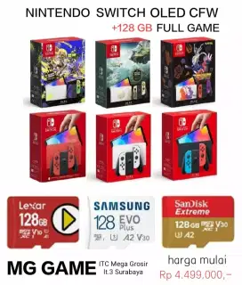 NINTENDO SWITCH OLED ¢FW + 128gb full game PROMO 12.12