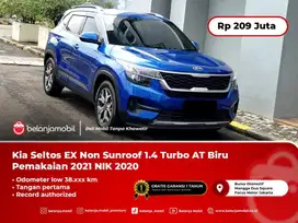 [ LOW KM ] Kia Seltos EX Non Sunroof 1.4 Turbo AT Biru 2020/2021