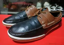 SEPATU SECOND KULIT HITAM KOMBINASI COKLAT