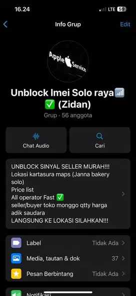 Jasa unblok sinyal iphone