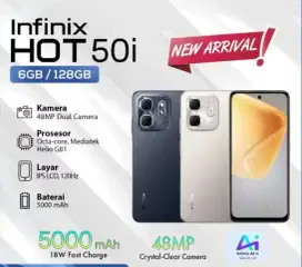 Murah new infinix Hot 50i 8/128 grs resmi, bs kredit/bs TT