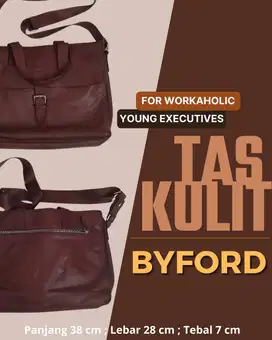 Tas Kulit Asli bisa untuk Kerja/Laptop merk Byford