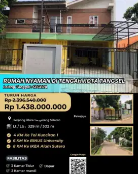 Dijual Rumah Pakujaya Serpong Utara