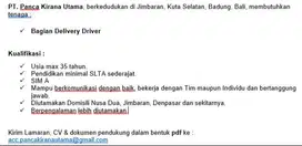 Bagian Pengiriman / Driver