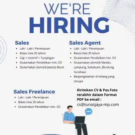 DIBUTUHKAN SEGERA SALES MARKETING / TELEMARKETING