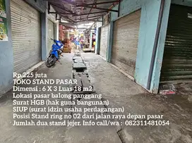 Jual stand/toko lokasi pasar balong panggang gresik