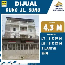 DIJUAL RUKO 3 LANTAI DI JALAN SUNU DEKAT TEUKU UMAR DAN PANNAMPU