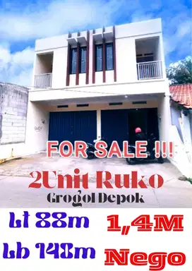 DiJual 2ruko baru digrogol depok