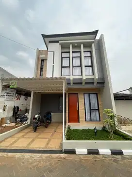 dijual rumah tropical modern full bata merah di ciledug