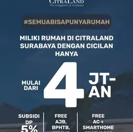 Rumah murah 2 kamar tidur dari Citraland Utara