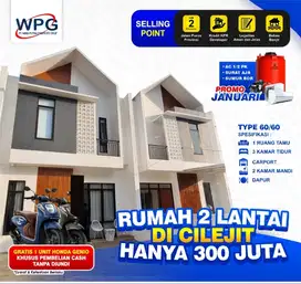 Rumah 2 lantai murah dekat staaiun cilejit