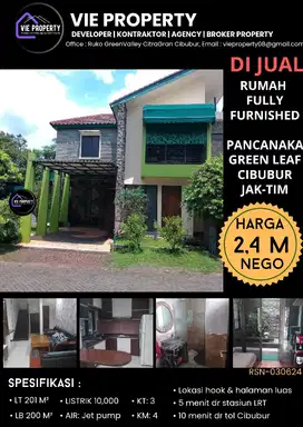 BANTING HARGA DIJUAL MURAH RUMAH FURNISHED DI CIBUBUR