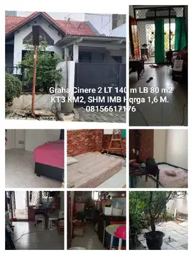 Jual Murah Rumah di Graha Cinere 2 jl Tapak Siring Depok