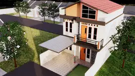 Rumah 2 lantai harga santai, skema syariah free surat surat