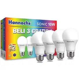 Lampu Hannochs LED Sonic 6 Watt Paket Beli 3 Gratis 1 Putih - 6 watt