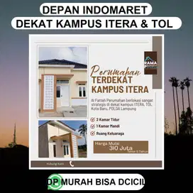 KAVLING ITERA DEPAN INDOMARET DAN PERUMAHAN NYA DJUAL DP MURAH