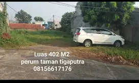 Dijual kavling tanah 402m2 di kompleks perumahan Taman Tiga Putra