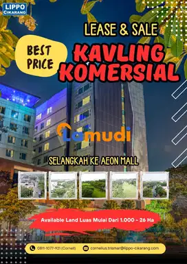 Kavling Komersial Untuk F&B di Pusat Kota Lippo Cikarang