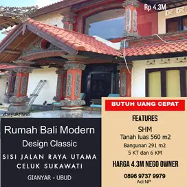 Rumah bali murah dijual cepat di sukawati Gianyar Bali