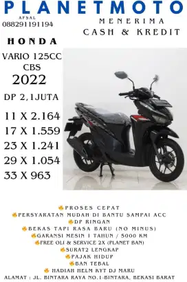 vario 125 cbs 2022 bergaransi mesin