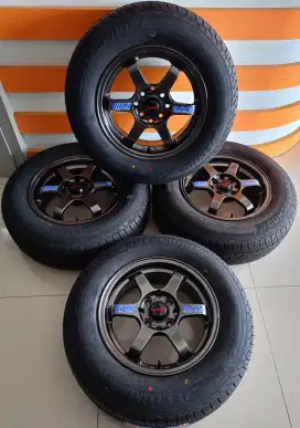 Dijual Paket Velg & Ban (BARU) Ring14 Te37 Pcd100/114 ++ Ban Delium.