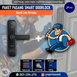 Paket Pasang Bardi Smart Door Lock Handle Kunci Pintar Doorlock