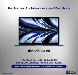 Credit Macbook Air Promo bunga mulai 0% Bebas 2x angsuran