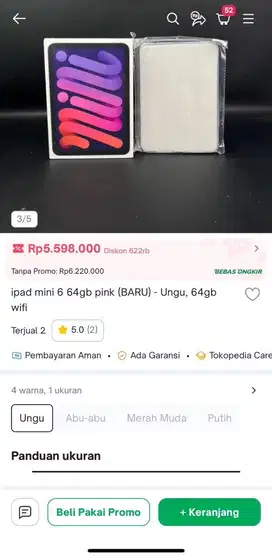 ipad mini 6 64gb baru | purple