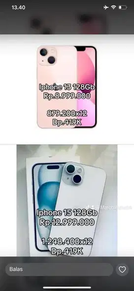 iphone 13 128gb warna pink cicilan bunga 0% modal ktp aja