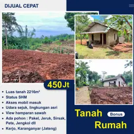 Tanah Luas 2216 m2 Bonus Rumah