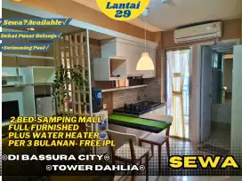 Available-Sewa-2BR Full Furnished-Samping Mall-FreeIPL-Di Bassura City