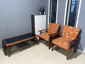 Sofa keluarga bangku + meja